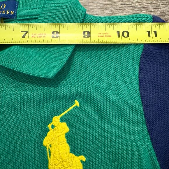 Polo Ralph Lauren Polo Shirt 3T Toddler Blue Green Big Pony Logo Embroidered - Picture 5 of 9